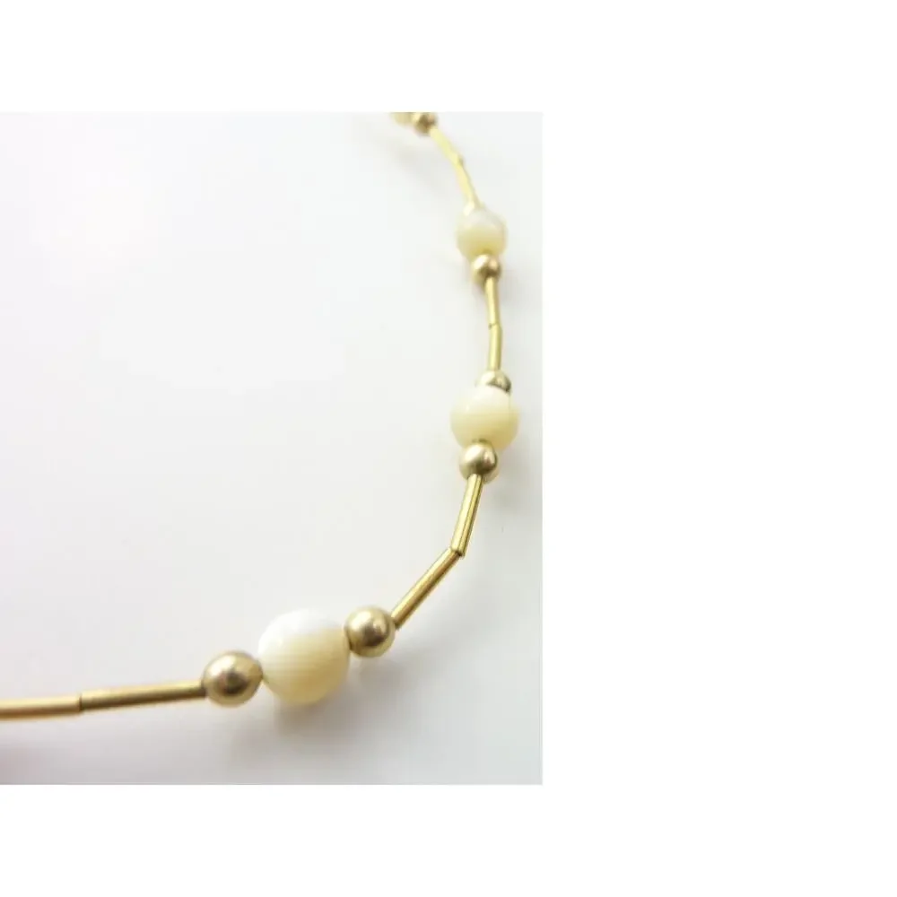Vintage Agate Gold Tone Necklace 16